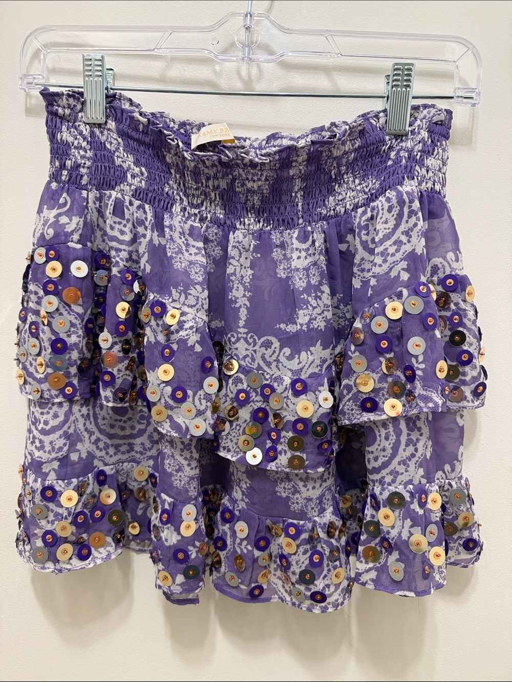Ramy Brook Purple Sequin Skirt